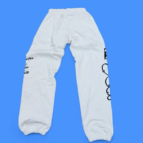 Tommy Genesis Sweatpants White Graphic Joggers God Is Wild Streetwear Unisex S - Picture 6 of 6